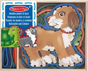 Melissa & Doug Wooden Panels & Laces Activity Set - Pets