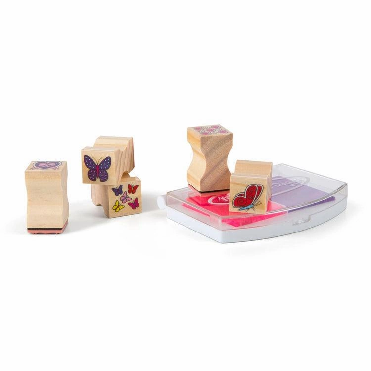 Melissa & Doug Wooden Stamp Set - Butterfly & Hearts