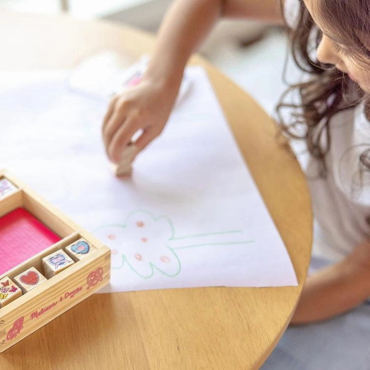 Melissa & Doug Wooden Stamp Set - Butterfly & Hearts