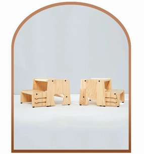 Mesasilla 2 Step Stool - Lightweight & Sturdy with Anti-Slip, Animal-Shaped Cutouts - Solid Wood Construction