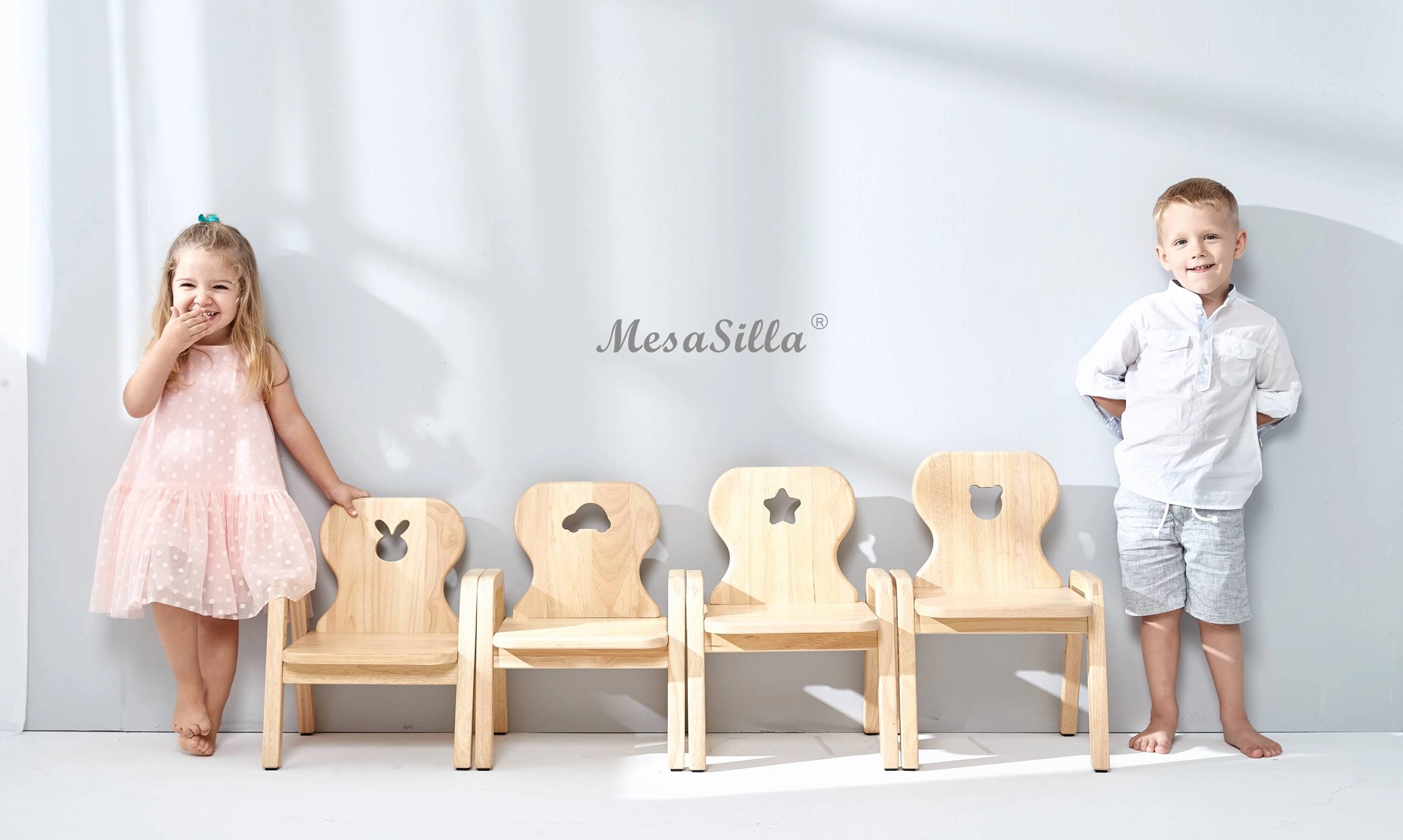 Mesasilla Primary Adjustable Table Set - with drawer-Bear Elephant Car Rabbit  Star - Height Adjustable