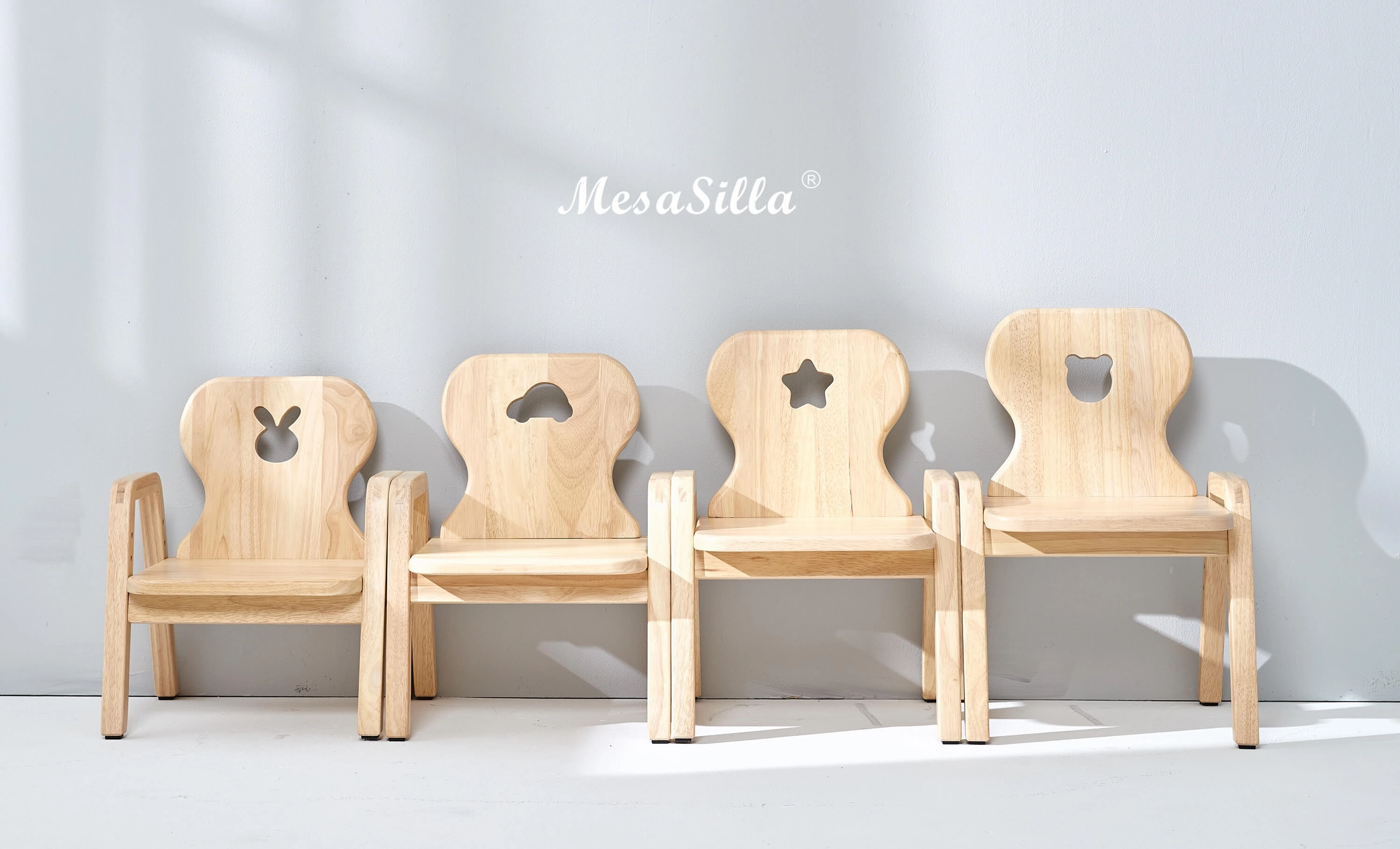 Mesasilla Primary Adjustable Table Set - with drawer-Bear Elephant Car Rabbit  Star - Height Adjustable