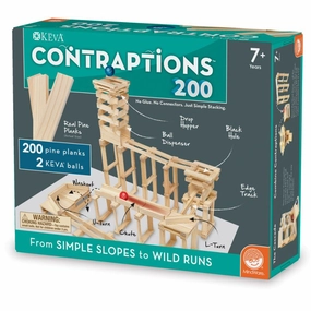 Mindware - KEVA Contraptions 200 Piece Wooden Planks Building Set