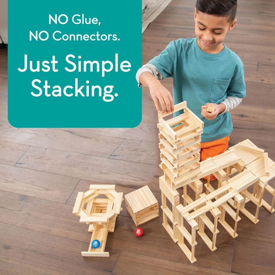 Mindware - KEVA Contraptions 200 Piece Wooden Planks Building Set