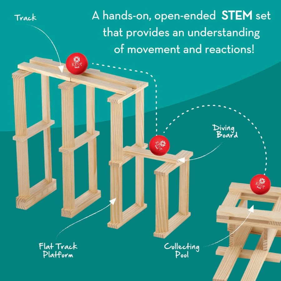 Mindware - Keva Contraptions 50 Wooden Planks Building Set