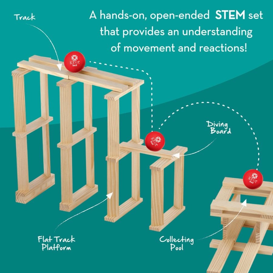 Mindware - Keva Contraptions 50 Wooden Planks Building Set