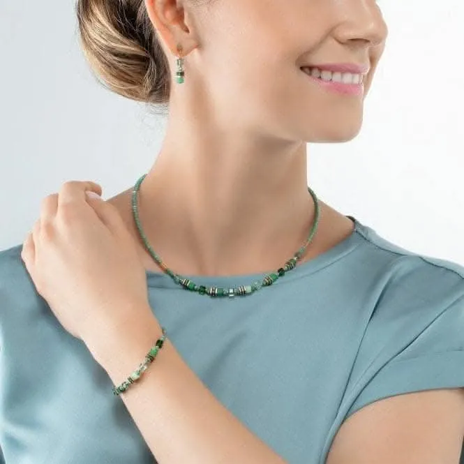Mini Cubes Green Necklace 4565/10-0500 Coeur De Lion Jewellery