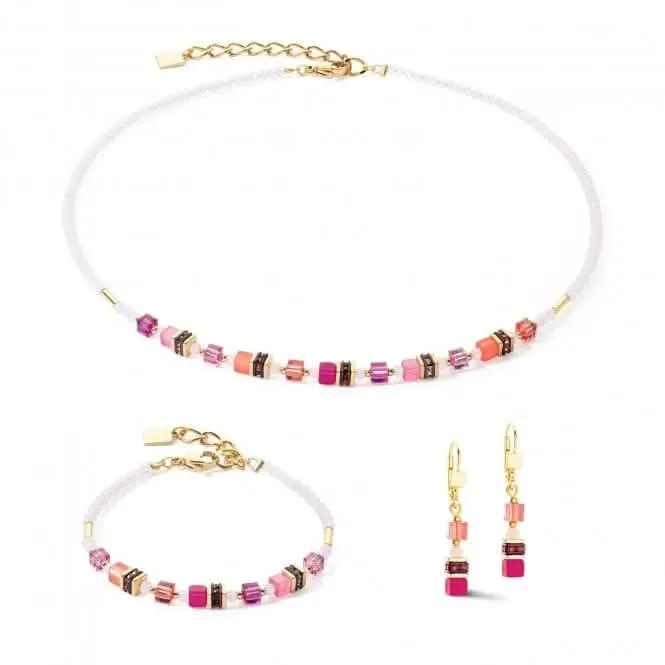 Mini Cubes Magenta Necklace 4565/10-0422 Coeur De Lion Jewellery