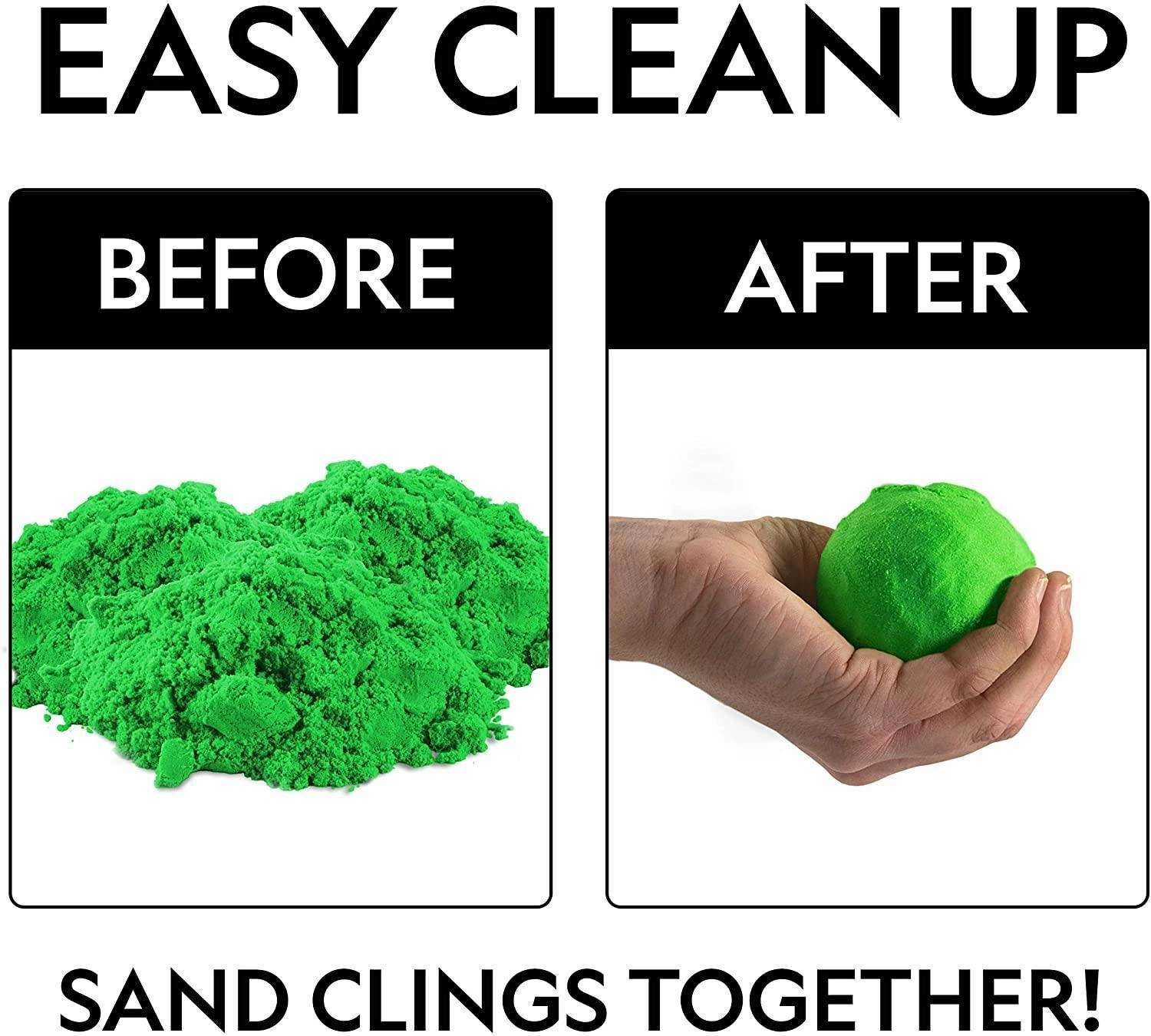National Geographic Green Play Sand 900g with Castle Moulds and Tray, Green