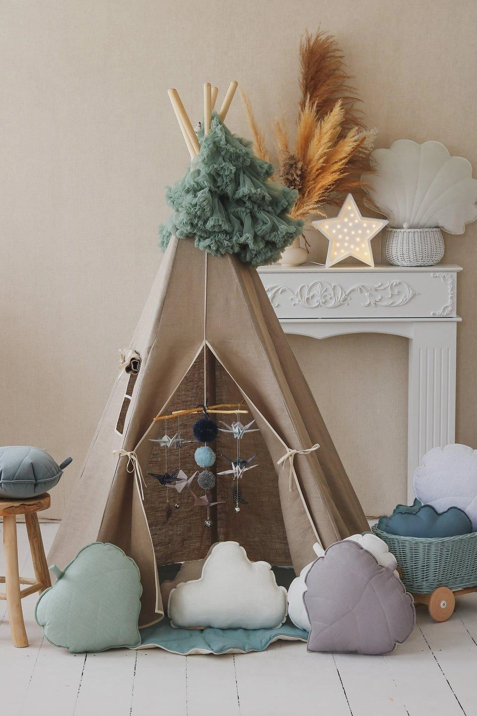 Natural Linen Teepee Tent