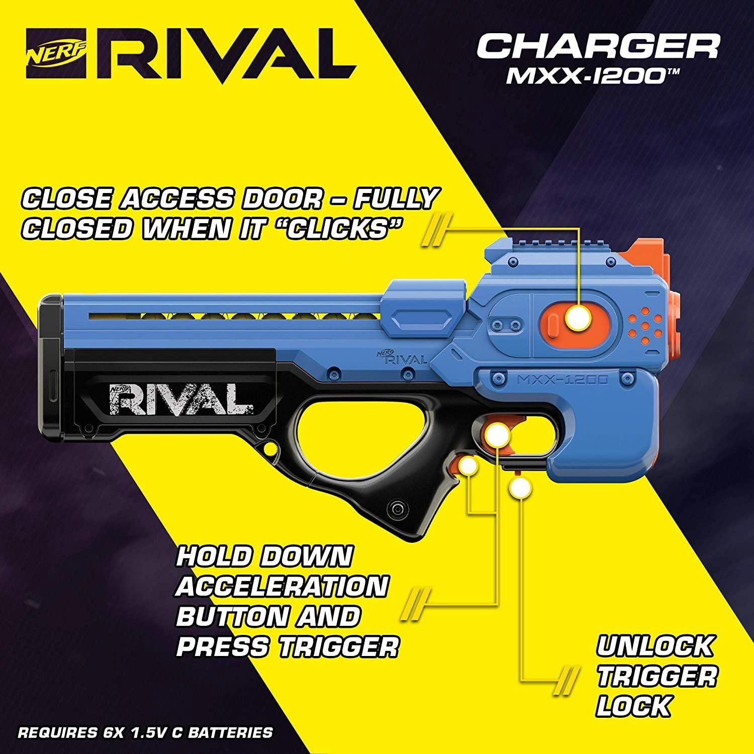 Nerf Rival Charger MXV-1200 Motorised Blaster - Team Blue