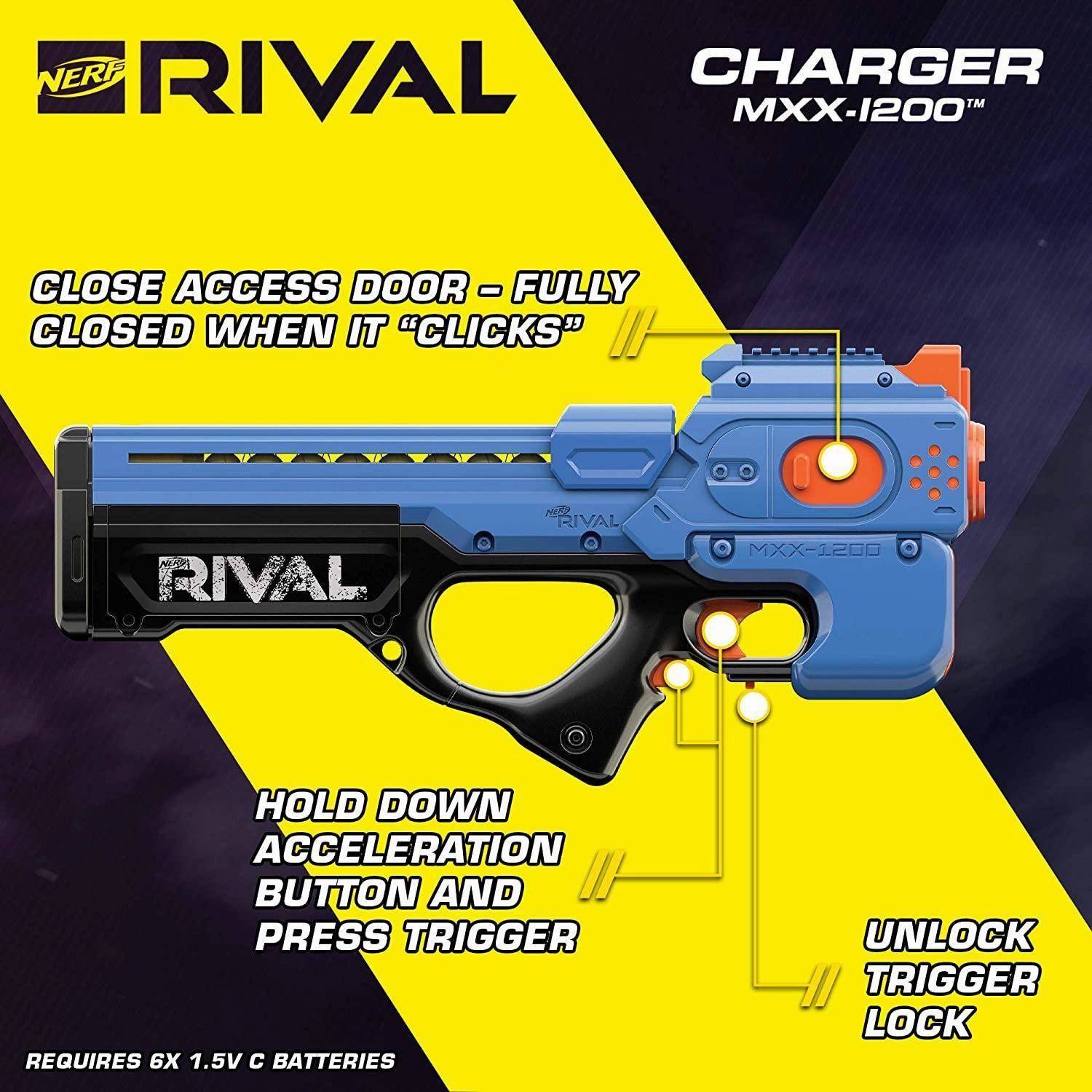 Nerf Rival Charger MXV-1200 Motorised Blaster - Team Blue