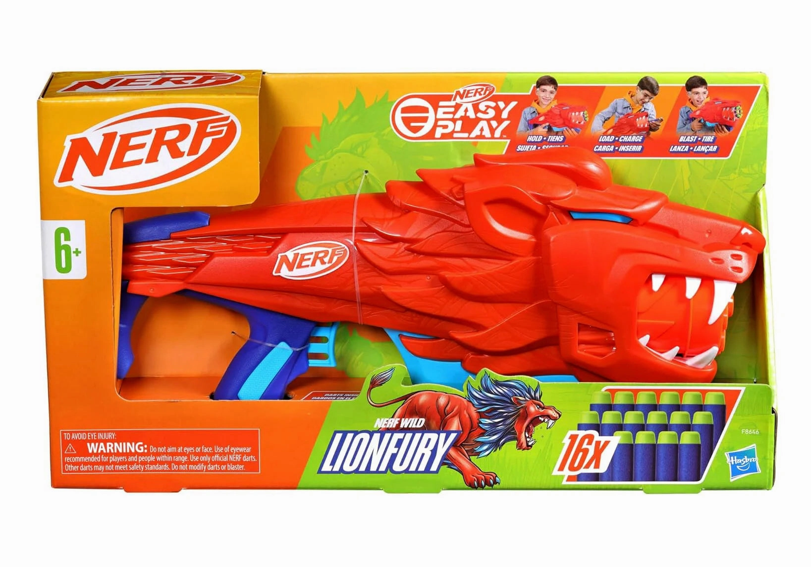 NERF Wild Lionfury Easy Play Dart Blaster