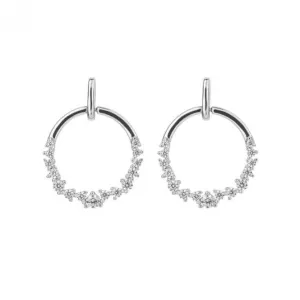 Open Circle Drop Zirconia Earrings E6185 Diamonfire Jewellery