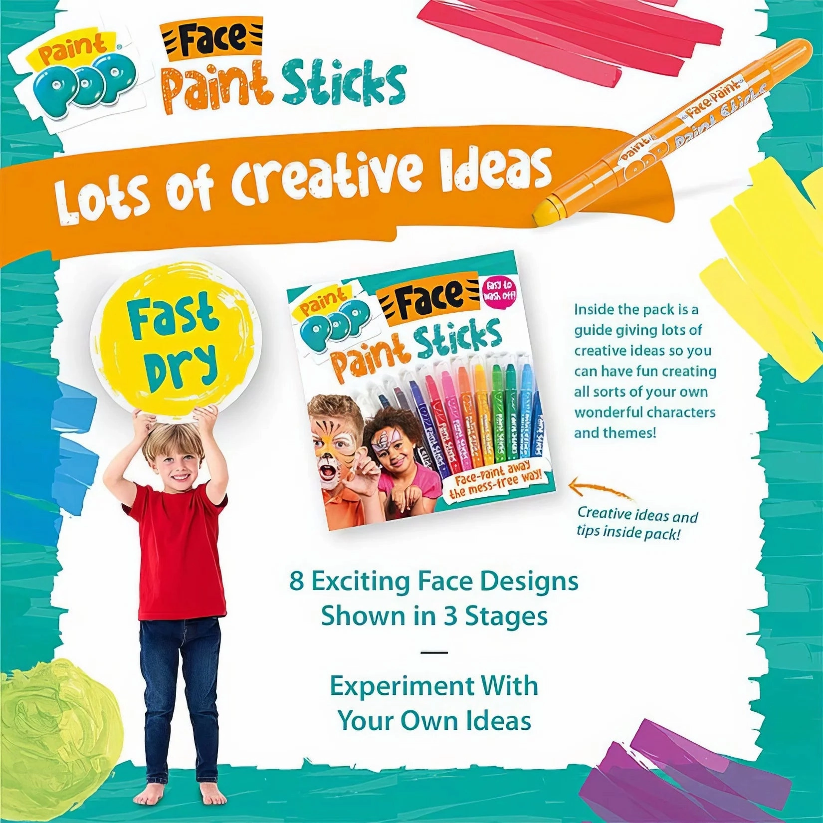 Paint Pop Face Paint Sticks 12 Pack