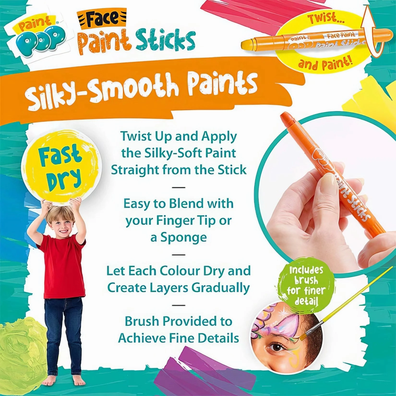 Paint Pop Face Paint Sticks 12 Pack