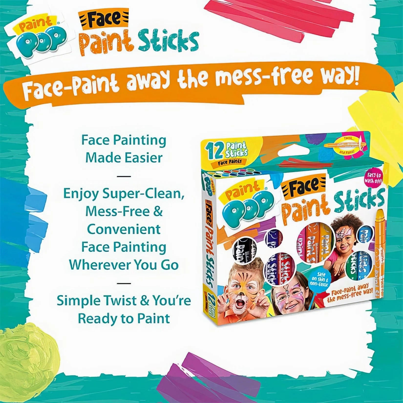 Paint Pop Face Paint Sticks 12 Pack