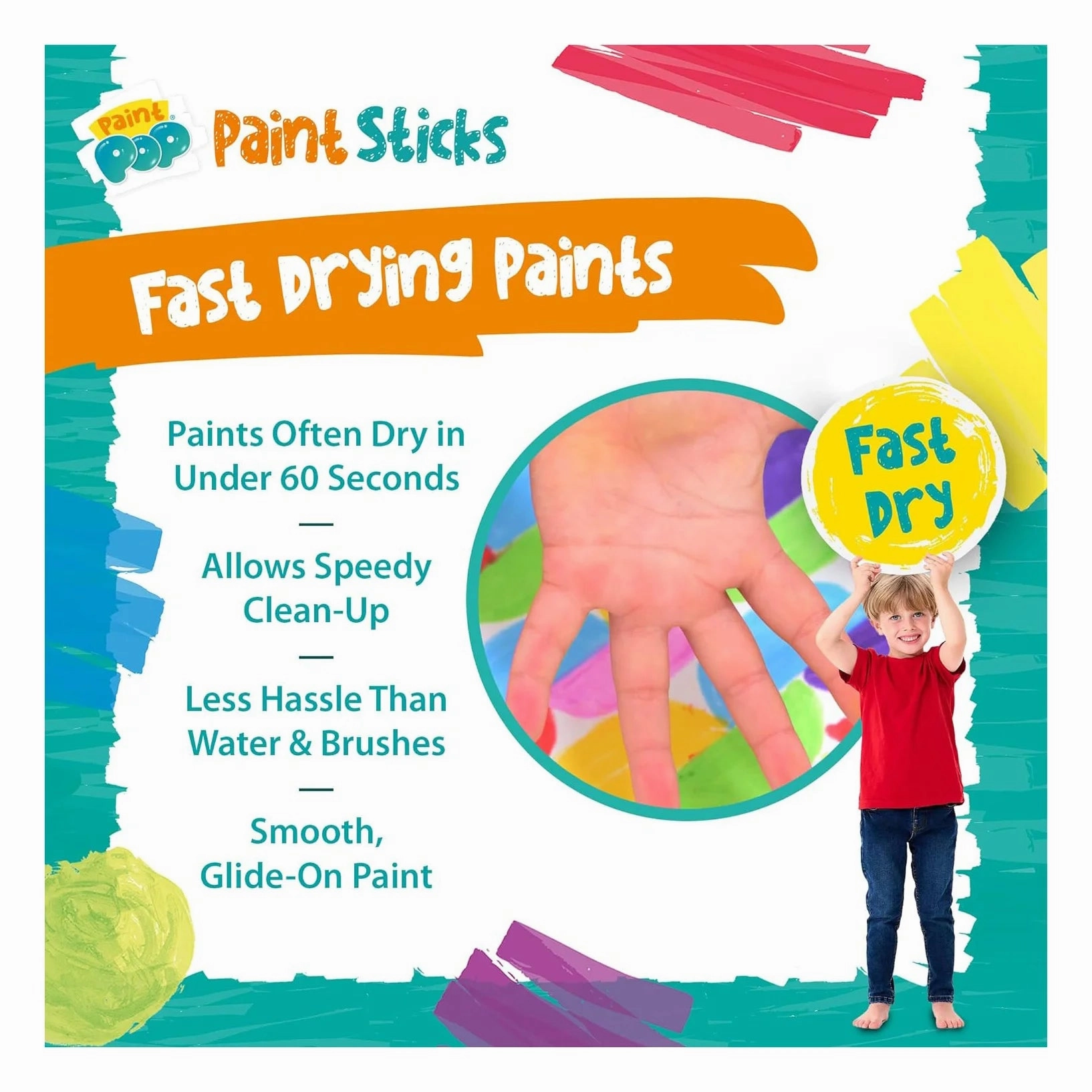 Paint Pop Paint Sticks For Kids - 12 Pack