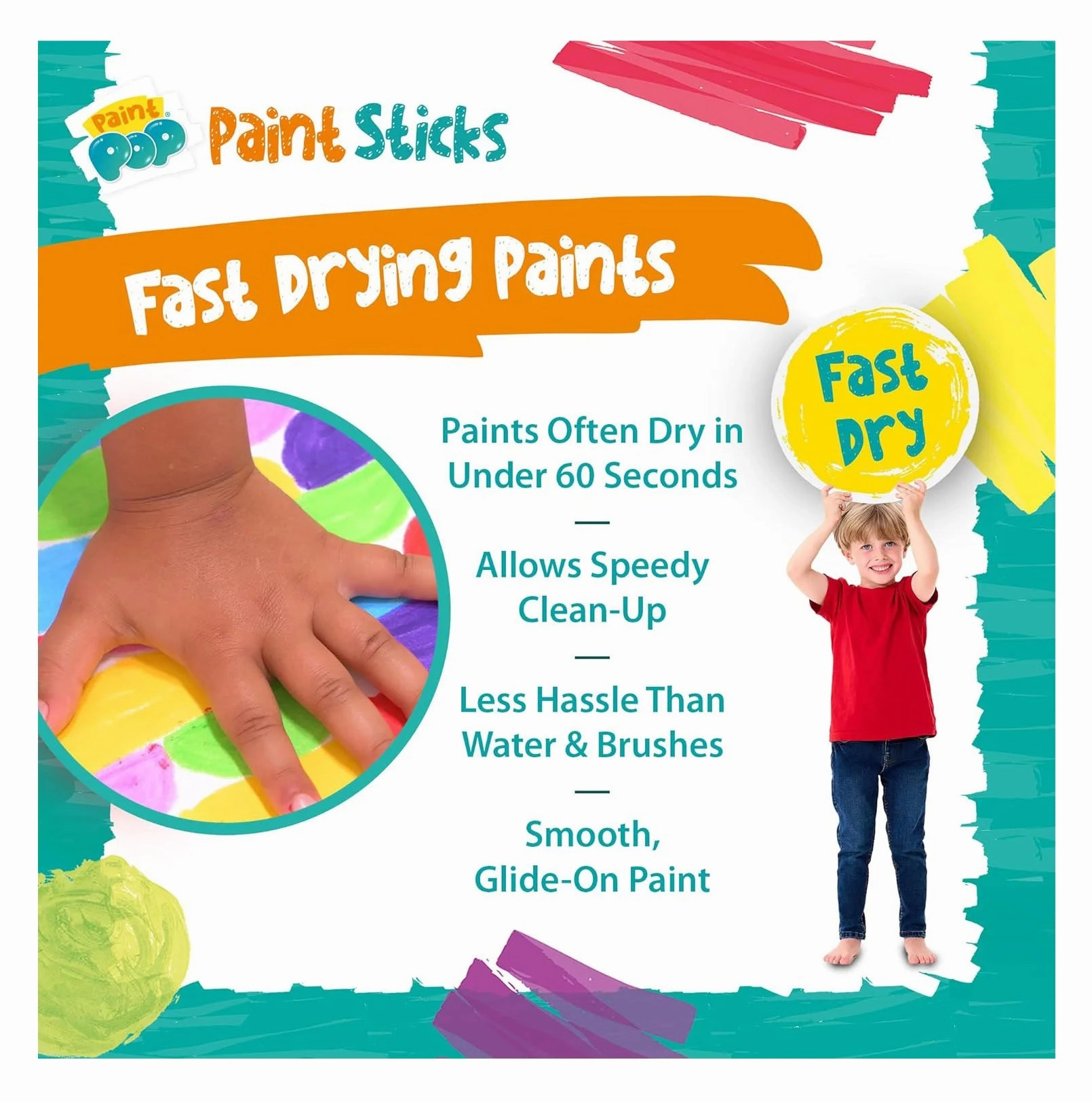 Paint Pop Paint Sticks For Kids - 20 Pack Tubb