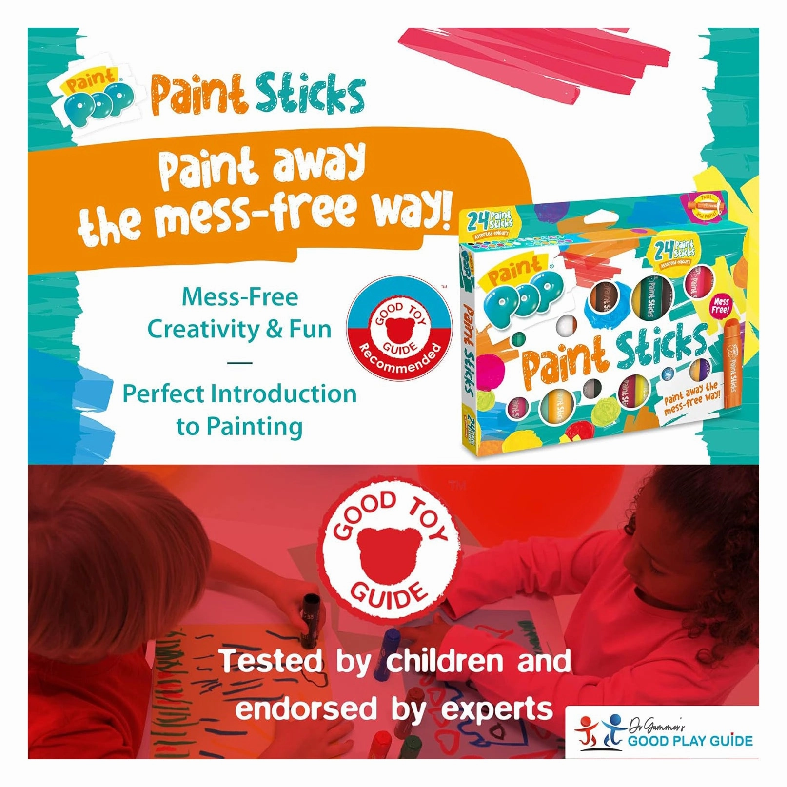 Paint Pop Paint Sticks For Kids - 24 Pack