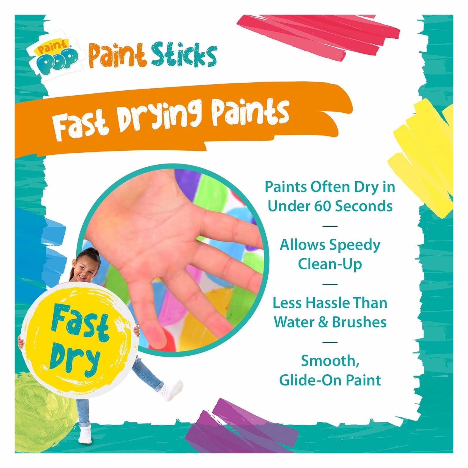 Paint Pop Paint Sticks For Kids - 24 Pack