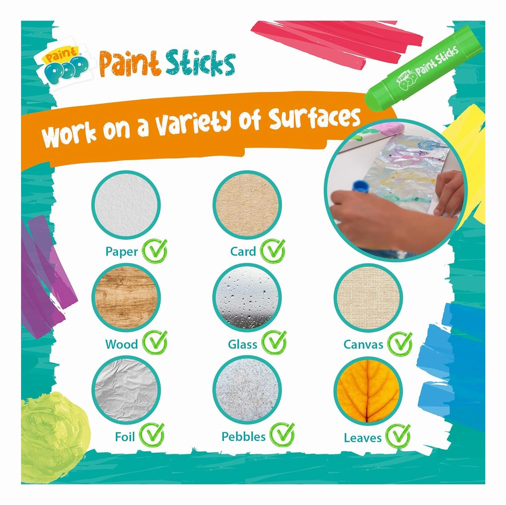 Paint Pop Paint Sticks For Kids - 24 Pack