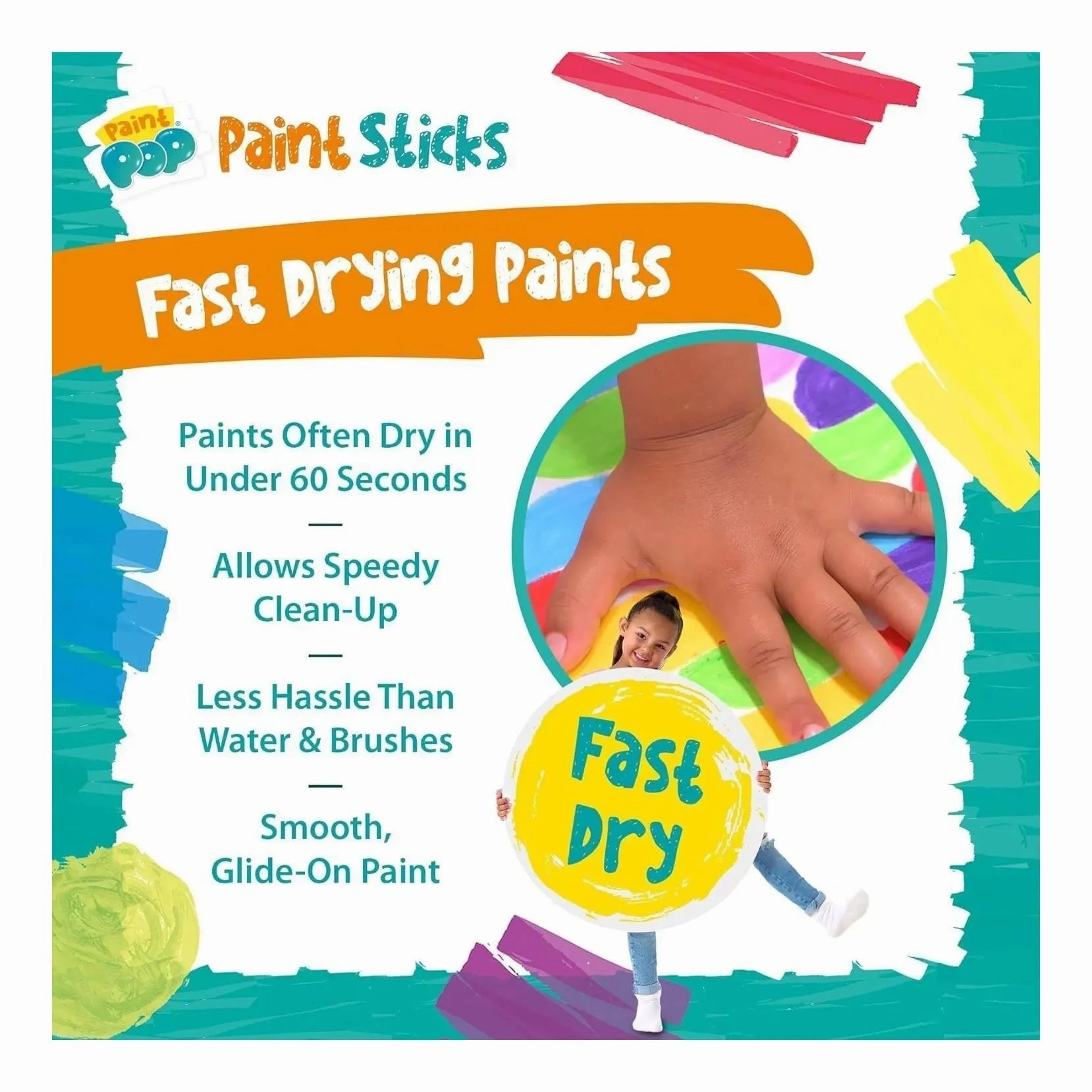 Paint Pop Paint Sticks For Kids - 6 Pack
