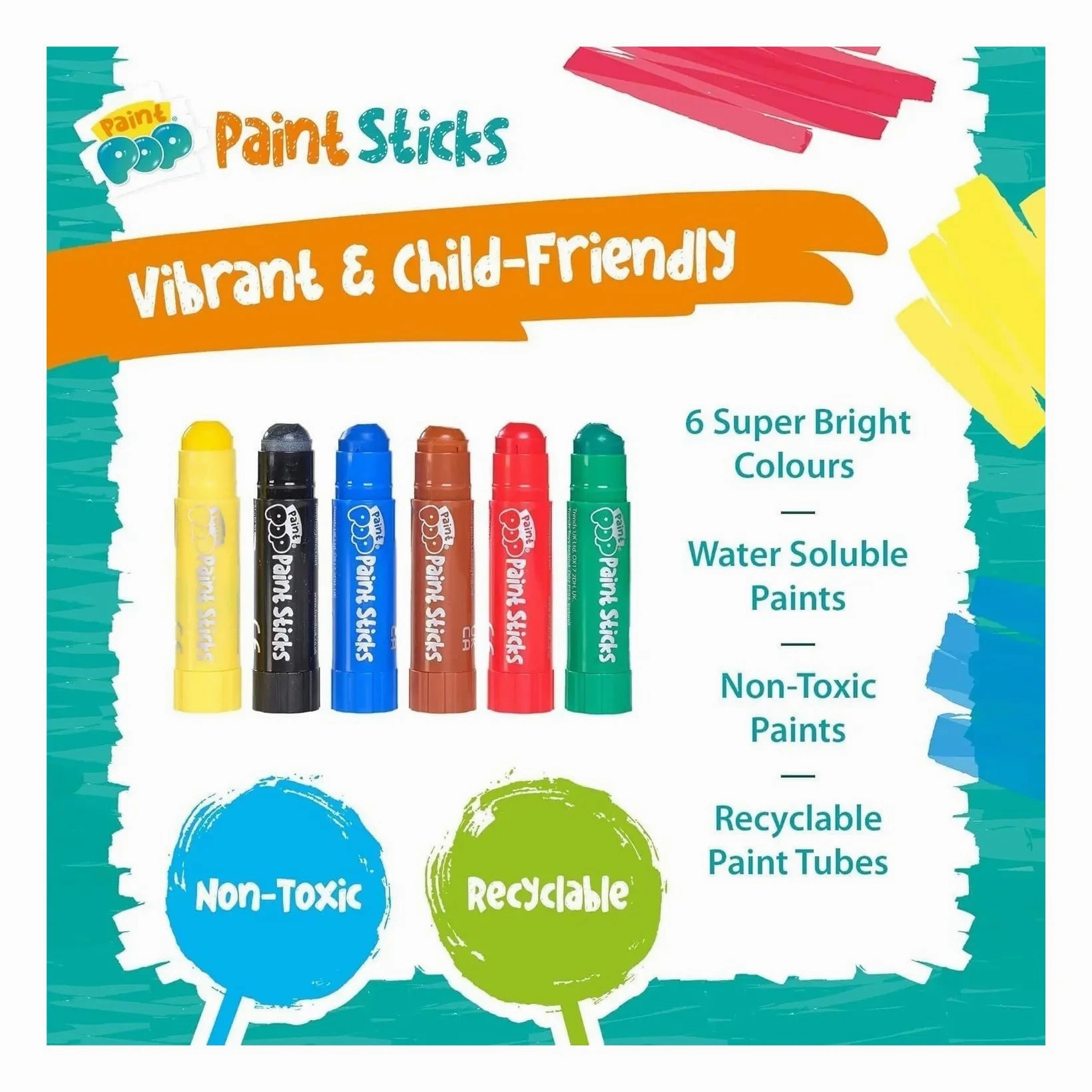 Paint Pop Paint Sticks For Kids - 6 Pack