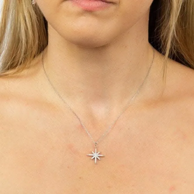Pave Set Zirconia Starburst Necklace N4421C Beginnings Jewellery