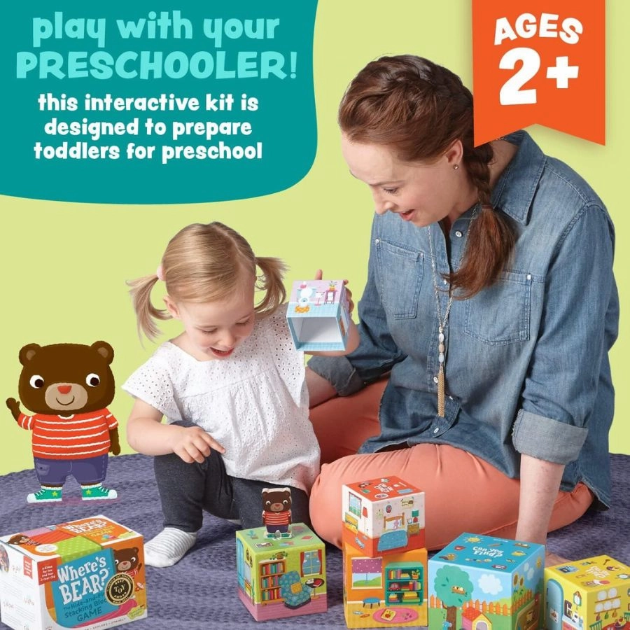 Peaceable Kingdom - Where's Bear: The Hide-and-Find Stacking Block Game for Toddlers