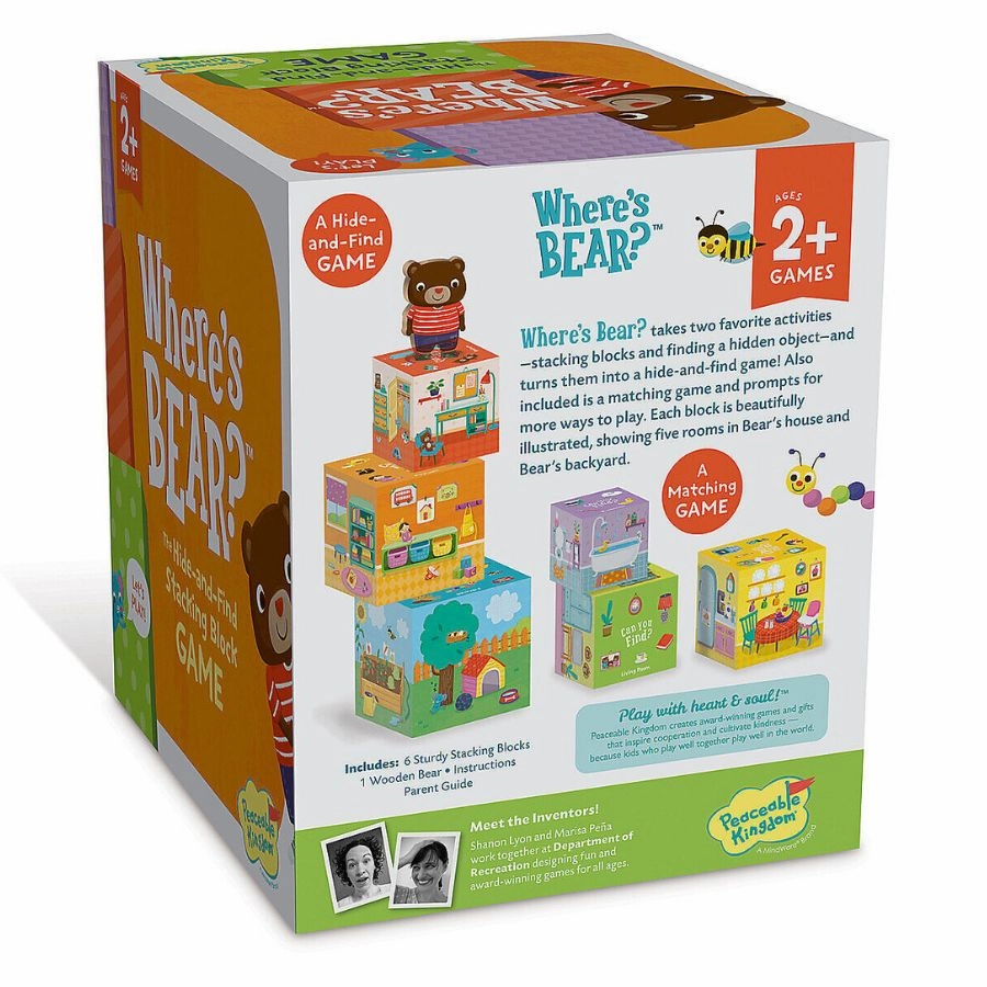 Peaceable Kingdom - Where's Bear: The Hide-and-Find Stacking Block Game for Toddlers
