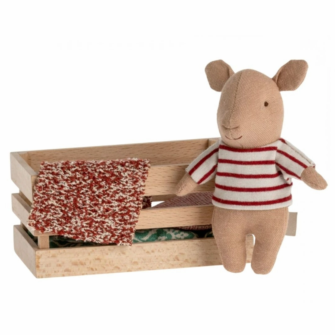 Piglet in a Wooden Box- Red