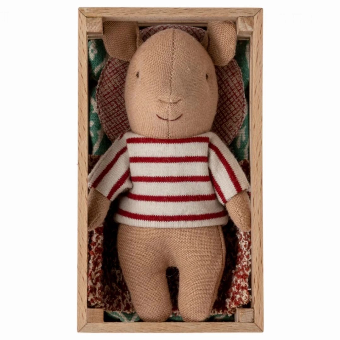 Piglet in a Wooden Box- Red