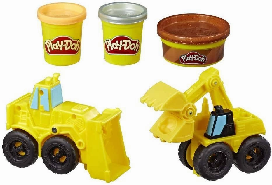 PLAY-DOH Wheels Excavator and Loader Toy Construction Trucks