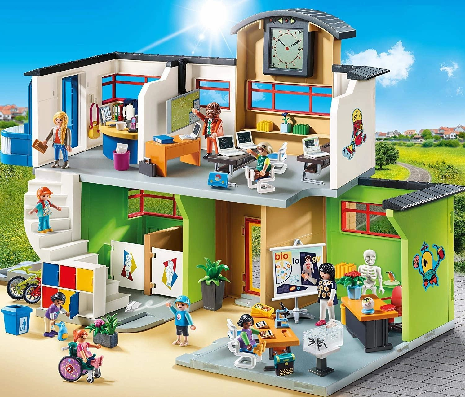 Playmobil City Life 9453 Furnished School Building Playset