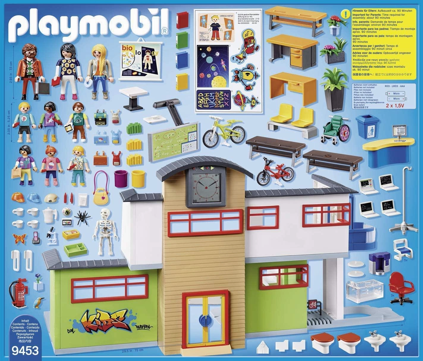Playmobil City Life 9453 Furnished School Building Playset