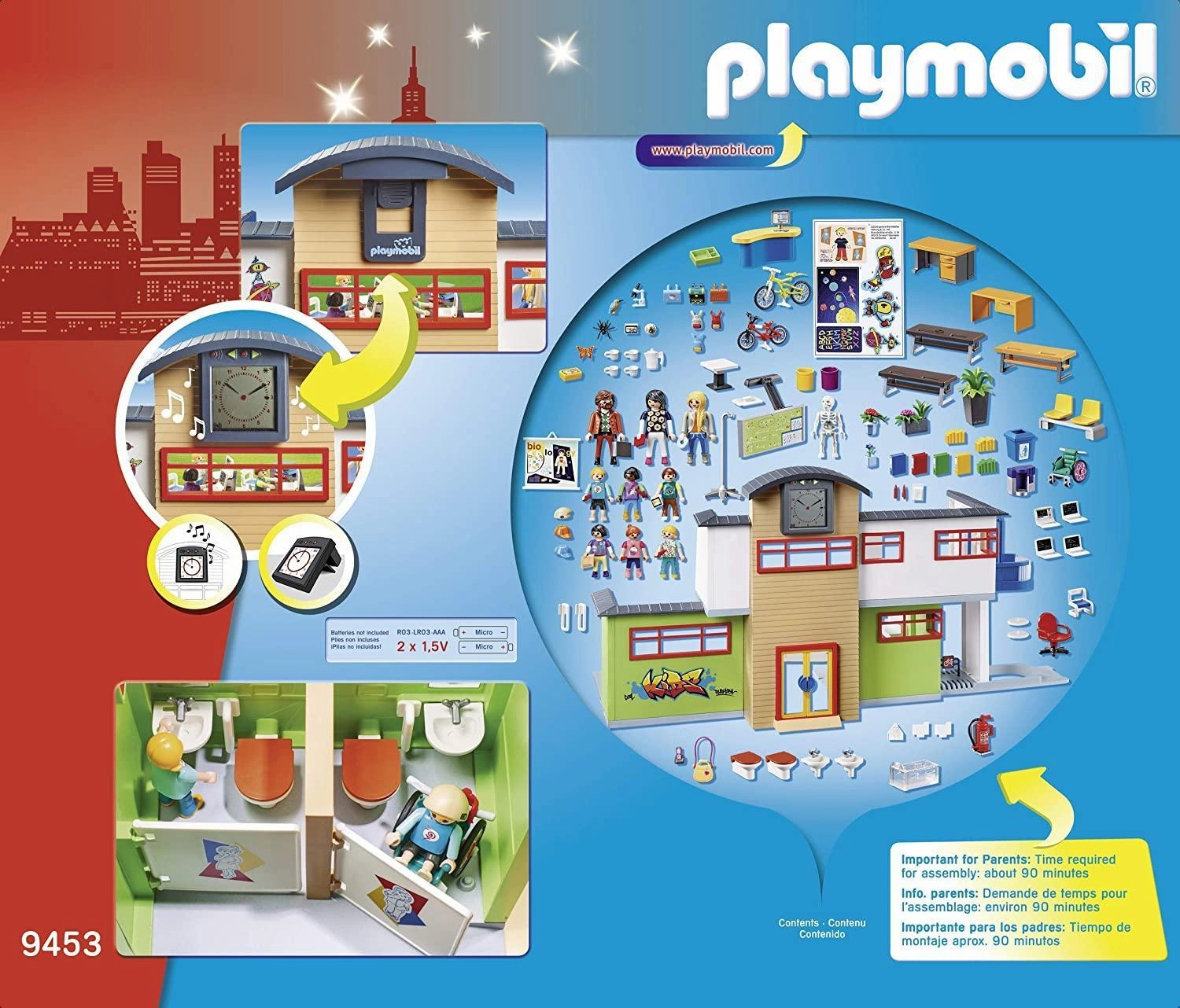Playmobil City Life 9453 Furnished School Building Playset