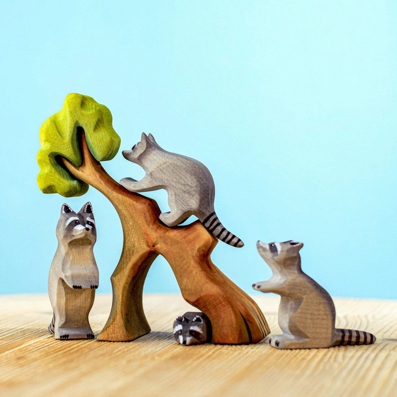 Pre-Order Bumbu Raccoon Family with Tree Set (Ships end of June)