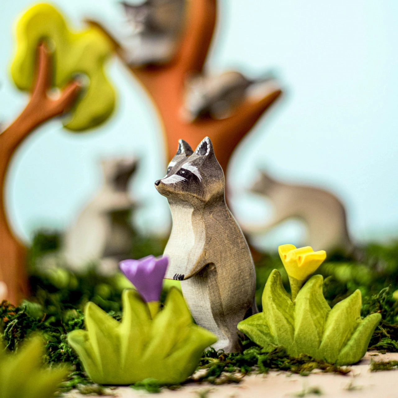 Pre-Order Bumbu Raccoon Family with Tree Set (Ships end of June)