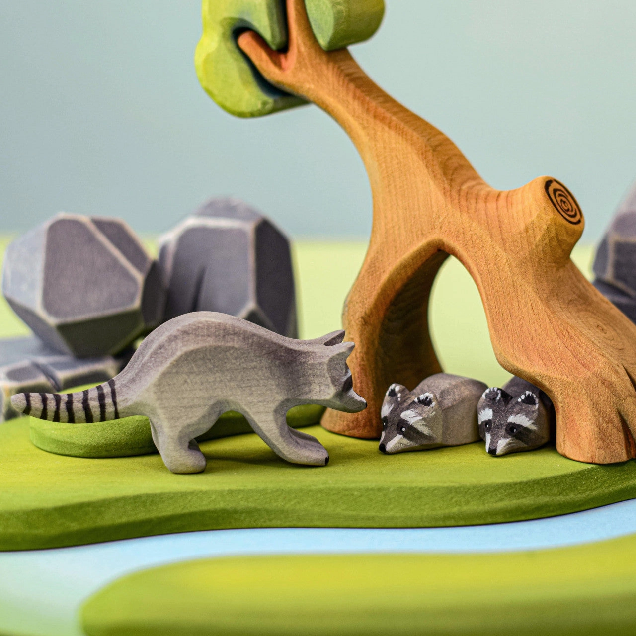 Pre-Order Bumbu Raccoon Family with Tree Set (Ships end of June)