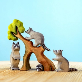 Pre-Order Bumbu Raccoon Family with Tree Set (Ships end of June)
