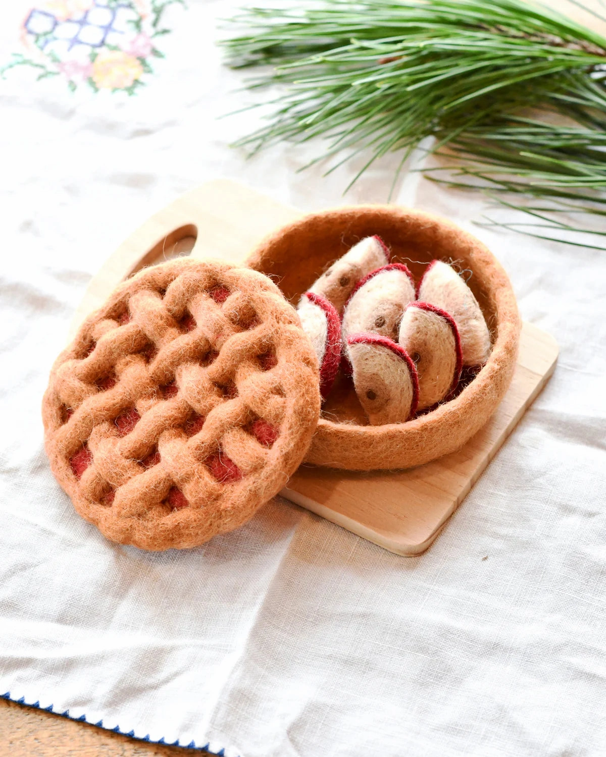 Pre-Order Felt Apple Pie Play Food Set (Ships in late June)