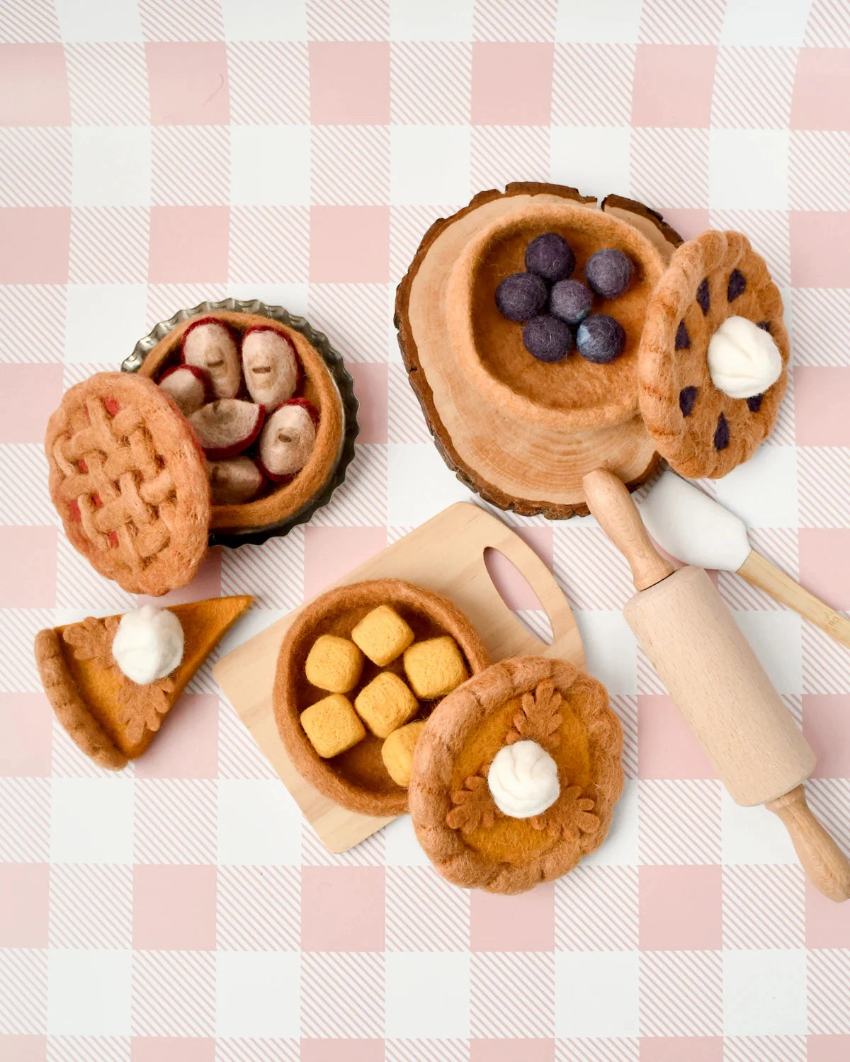 Pre-Order Felt Apple Pie Play Food Set (Ships in late June)