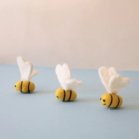 Pre-Order Felt Bees, 3 pcs (Ships around end of June)