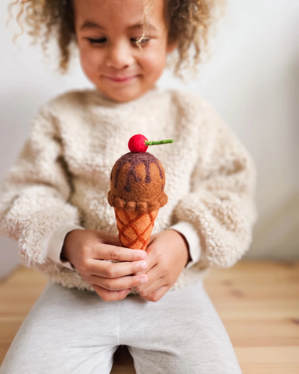 Pre-Order Felt Double Chocolate Ice Cream with Cherry (Ships in late June)
