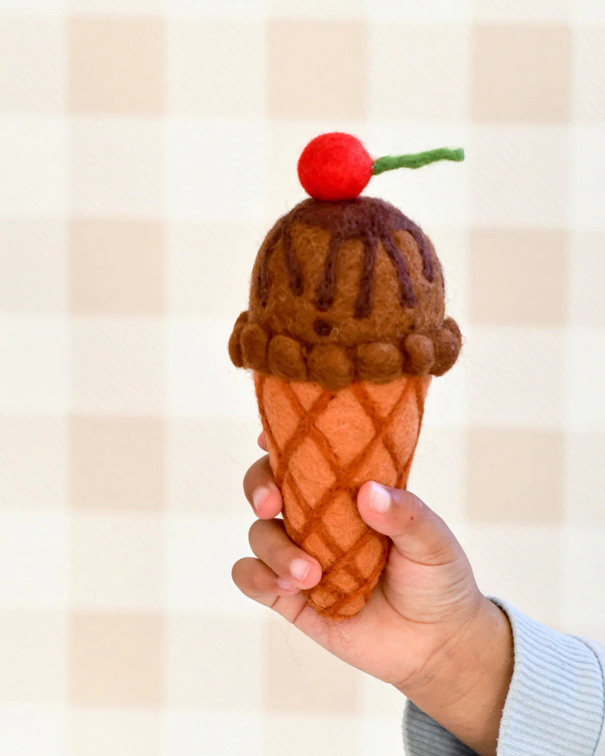 Pre-Order Felt Double Chocolate Ice Cream with Cherry (Ships in late June)