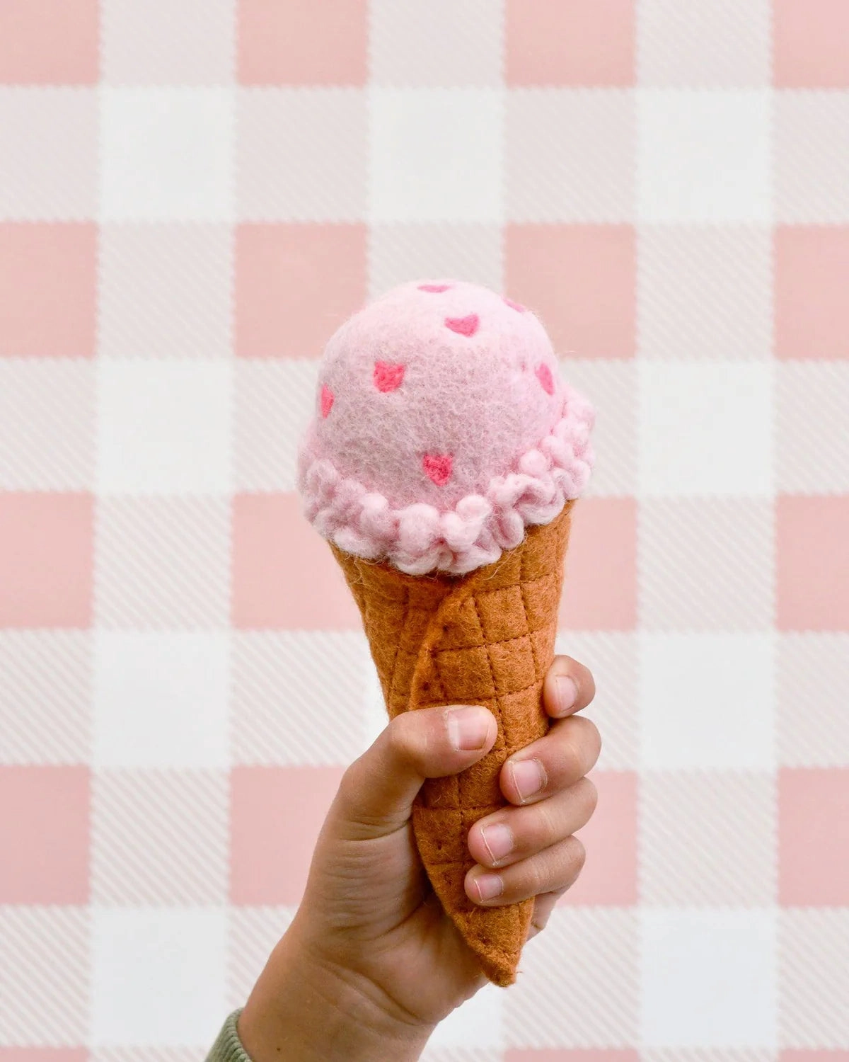 Pre-Order Felt Ice Cream Set, Waffle Cones and 9 Ice Cream Scoops (Ships in late June)