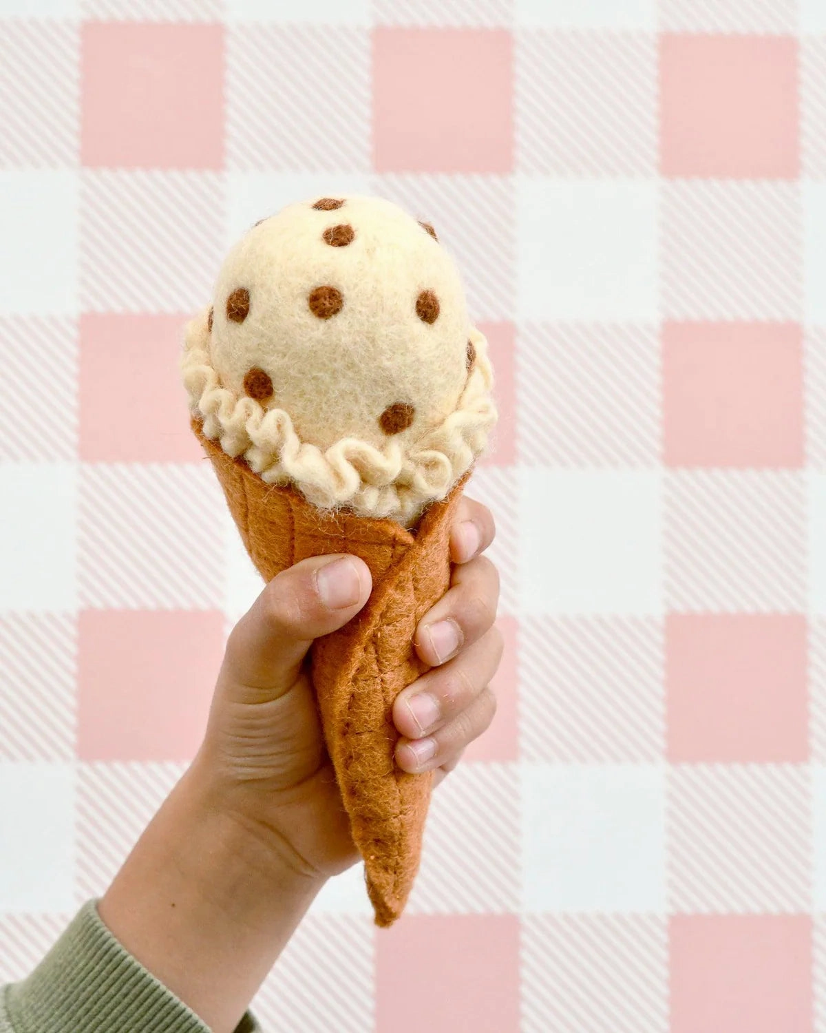 Pre-Order Felt Ice Cream Set, Waffle Cones and 9 Ice Cream Scoops (Ships in late June)