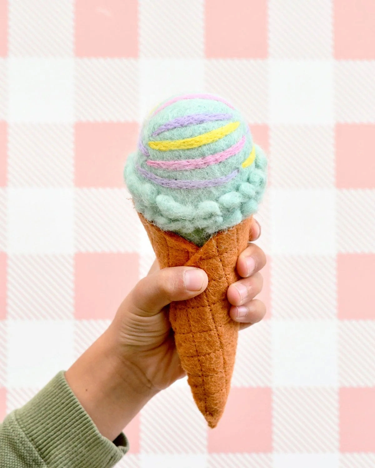 Pre-Order Felt Ice Cream Set, Waffle Cones and 9 Ice Cream Scoops (Ships in late June)