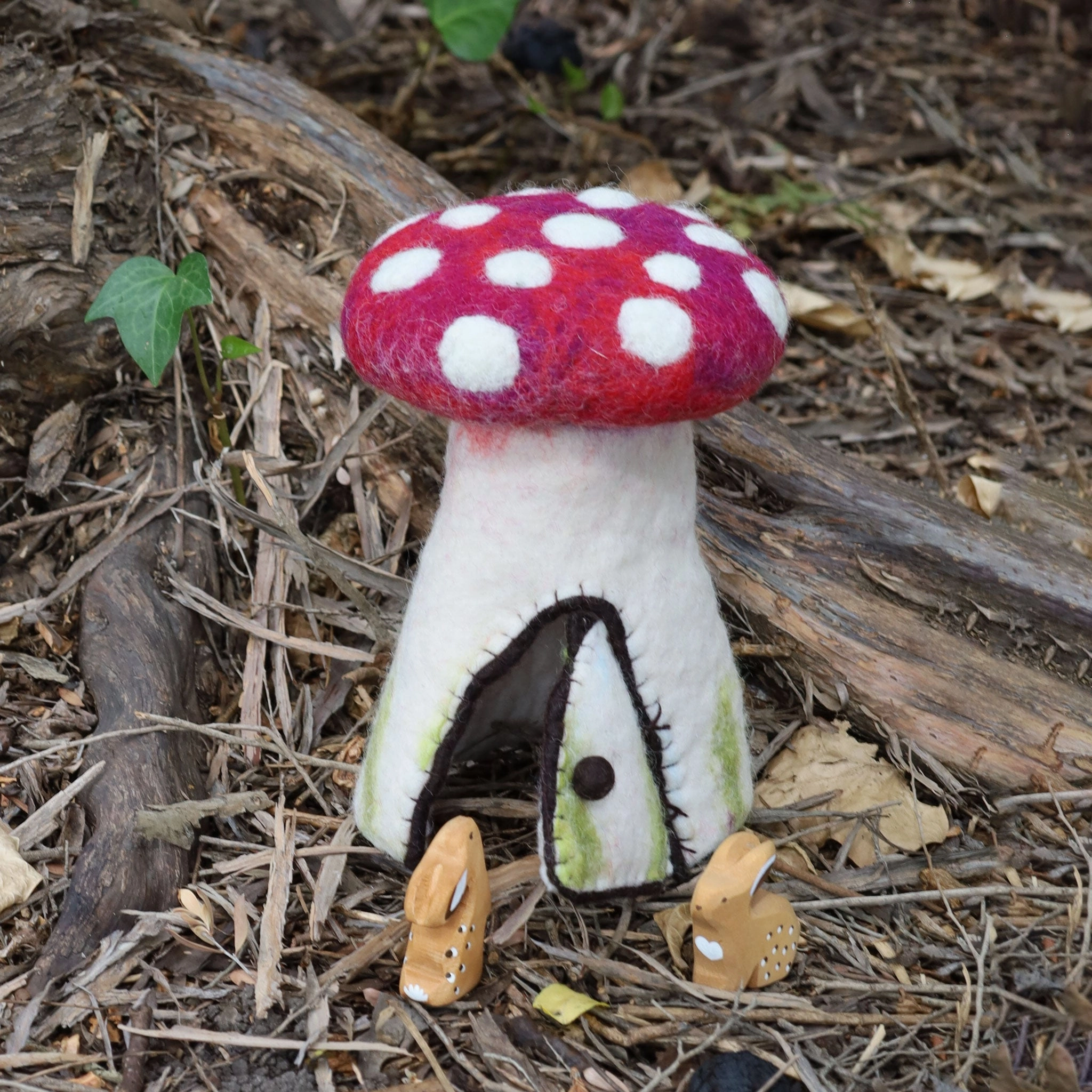 Pre-Order Felt Mushroom Hideaway, Red (Ships around end of June)
